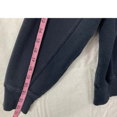 Izod Quarter Zip Pullover Mens Size Medium Navy Blue Fleece Sweater Mock Neck