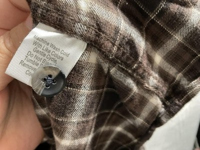California Shirt Mens 2XL Brown Plaid Flannel Long Sleeve Button Up Pockets