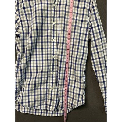 Goodthreads Shirt Mens Small Blue White Plaid Long Sleeve Button Down Casual