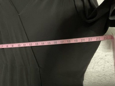 Cato Dress Womens 18/20W Black Wrap Maxi Flutter Sleeve Ruffle Hem Stretch Knit