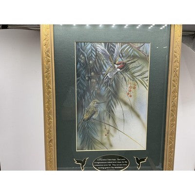 Hummingbird Framed Wall Art Therefore I Have Hope Scripture Lamentations Vintage