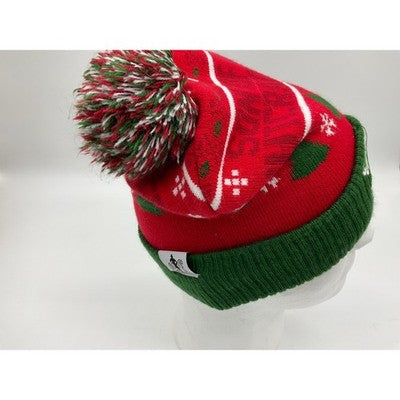 Elf Movie Beanie Hat Adult One Size Red Green Son of a Nutcracker Christmas Pom
