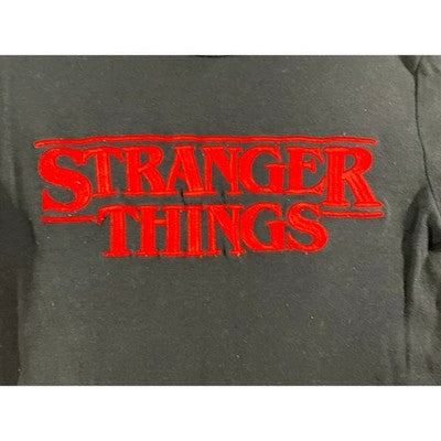 Netflix Stranger Things T-Shirt Youth Medium Black Red Logo Graphic Tee Netflix