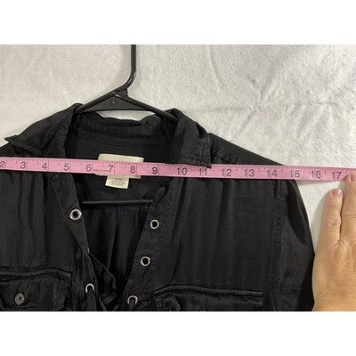 Denim & Supply Ralph Lauren Shirt Dress Womens XS Black Lace Up Utility Safari
