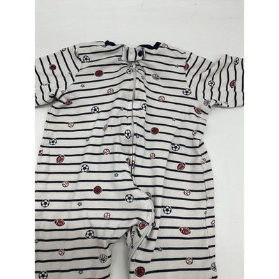 Little Me Sleeper Carter's Bodysuit Baby Boys 9 Months Sports Stripe Nana Set