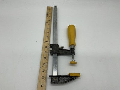 Columbian 42812 Bar Clamp Yellow Handle Woodworking Metal F Clamp Tool Vintage