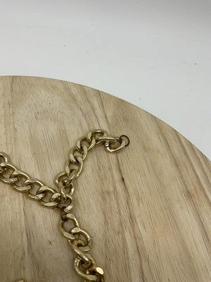 Lot 2 Womens Gold Tone Necklace Bracelet Lion MK Logo Rhinestone Mixed Brands