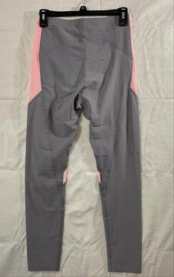 Leggings Womens M Gray Pink Colorblock Ankle Stretch Yoga Activewear Pants