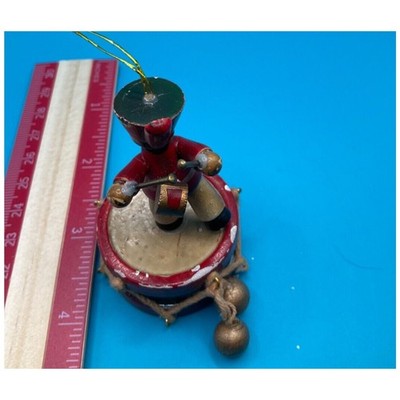 Retro Little Drummer Boy Christmas Tree Ornament - Standing on Drum, Classic