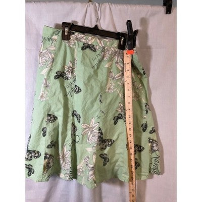 Ann Taylor LOFT 8P Petite Cotton Skirt, Butterfly Floral, Lined, Cute Spring
