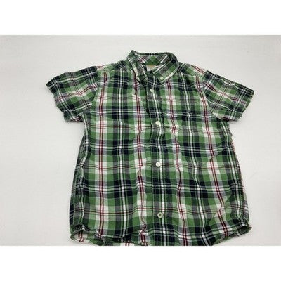 Gymboree Shirt Carter's Hoodie Youth 5T Green Plaid Short Sleeve Maroon Blue Lot