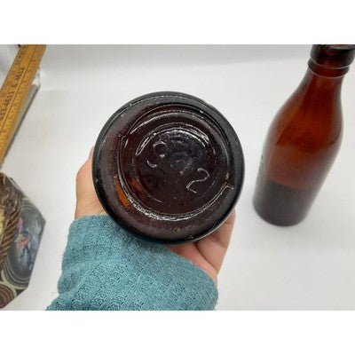 Scarborough Whitby Breweries Amber Glass Beer Bottles Set 2 Brown Antique Target