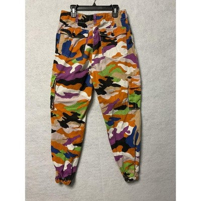 Forever 21 Cargo Pants Womens Small Multicolor Camo Jogger Pockets Streetwear