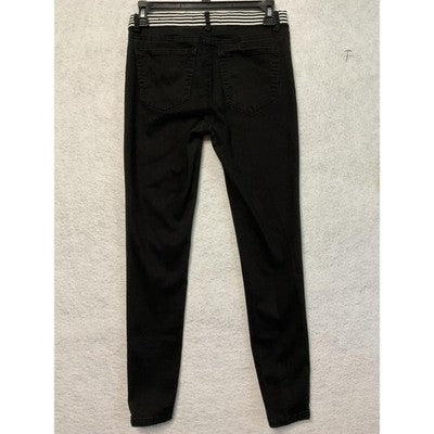 Almost Famous Jeans Womens 5 Mid Rise Skinny Pants Stretch Striped Waistband