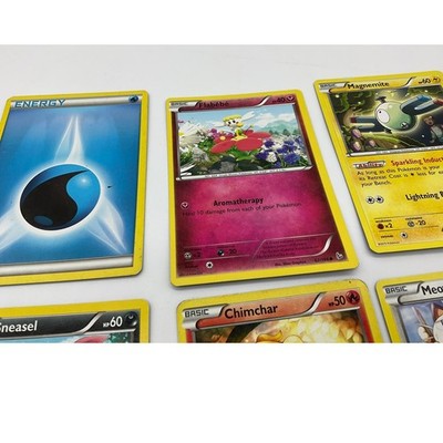 Pokemon TCG Card Lot 6pc Sneasel Chimchar Meowth Flabebe Magnemite Water Energy