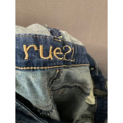 Rue 21 Distressed Denim Overalls Juniors 7/8 Skinny Jeans Bib Retro Chore