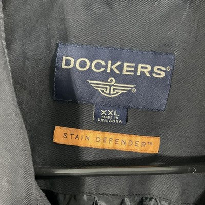 Dockers Jacket Mens 2XL Black Stain Defender Windbreaker Lined Zip Pockets