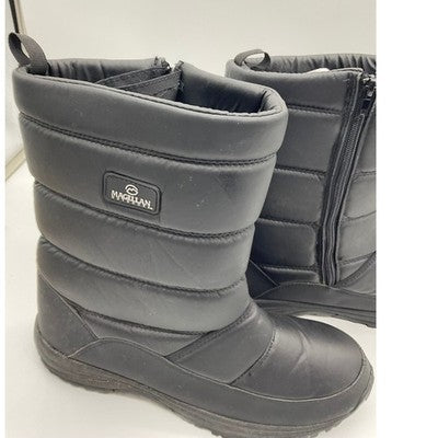 Magellan Outdoors Snow Boots Mens 12 Womens 13 Black Quilted FWMFFS4027 Winter