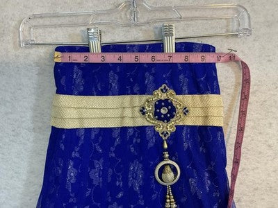 Skirt Girls 4 Blue Tulle Maxi Floral Sequin Trim Lined Formal Party Wedding