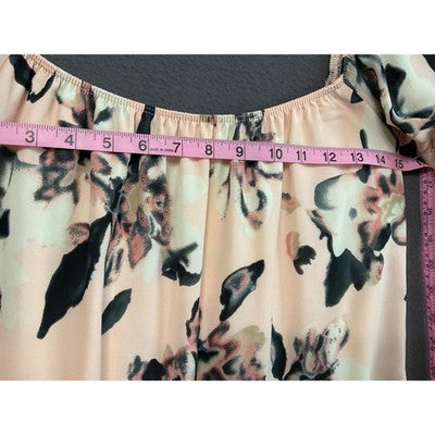 Charlotte Russe M Floral Off Shoulder Mini Dress Lined Ruffle Boho Vintage