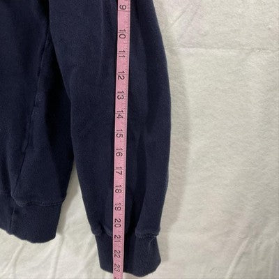 Born Fly Hoodie Mens Small Blue Pullover Graphic Logo Fleece Kangaroo Pocket