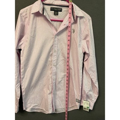 U.S. Polo Assn. Gingham Shirt L/14-16 Violet Mist New with Tags