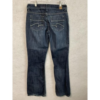 Maurices Morgan New Boot Jeans Womens 1/2 Short Dark Wash Bootcut Denim