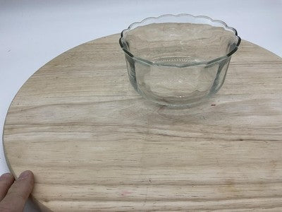 VTG Clear Glass Scalloped Edge Serving Bowl Round Small Dessert Dip Dish Kitchen