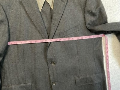 Paul Betenly Sport Coat Mens 48L Gray Wool Cashmere Herringbone Blazer