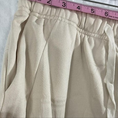 PINSPARK Pants Womens L Beige Fleece Lined Sweatpants Jogger Drawstring Pockets