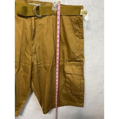 Chams Shorts Mens 44 Brown Cargo Belted Utility Pockets Made Egypt Casual