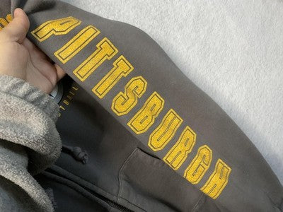 Pittsburgh Steelers Hoodie Sweatshirt Womens Small Gray NFL Football Zip Up