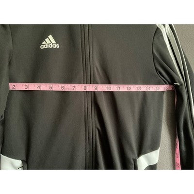 Adidas Women's Black XS Full Zip Track Jacket 3 Stripes Logo Lightweight Sporty