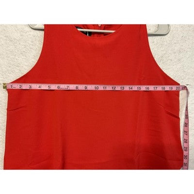 Dokotoo Romper Womens Large Red Sleeveless Layered Asymmetrical Dressy Overlay
