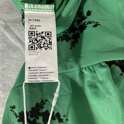 TANKANEO Cami Tank Top Womens Large Light Green Floral Ruffle Bow Lined Stretch