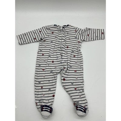 Little Me Sleeper Carter's Bodysuit Baby Boys 9 Months Sports Stripe Nana Set