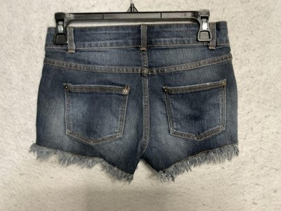 No Boundaries Shorts Juniors 3 Blue Denim Studded Rhinestone Cut Off Stretch