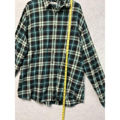 Sonoma Goods For Life Shirt Mens 3XLT Teal Plaid Flannel Button Down Long Sleeve
