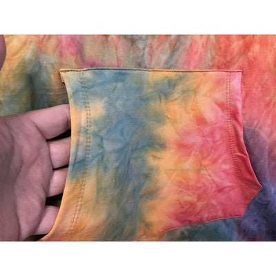 Love Hoodie Tunic Womens Medium Multicolor Tie Dye Cold Shoulder Kangaroo Pocket