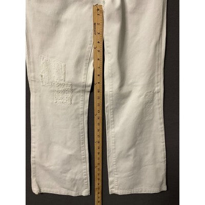 Tommy Hilfiger White Flare Jeans Low Rise Women's Size 4 Distressed VTG