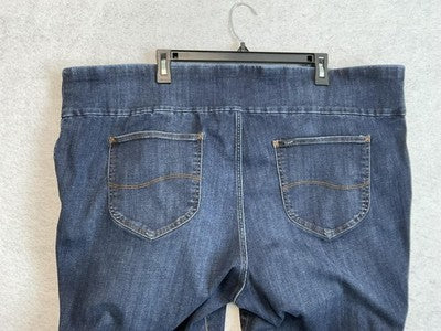 Lee Jeans Womens 28W Long Blue Medium Wash Plus Skinny Sculpting Stretch Denim