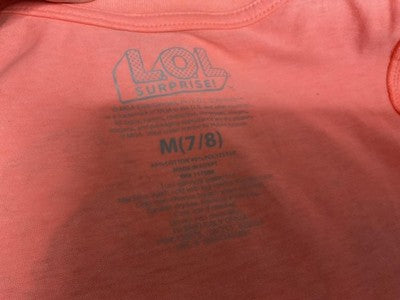 L.O.L. Surprise! Shirt Girls 7/8 Pink Crew Neck LOL Dolls Graphic Tee Top