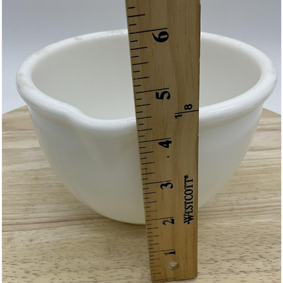 Vintage Milk Glass Mixing Bowl Aprox 6" Spouted 4.5" Tall Kitchenware Baking USA