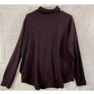 Old Navy Active Pullover Women Large Purple Cowl Neck Go-Dry Pockets Athleisure
