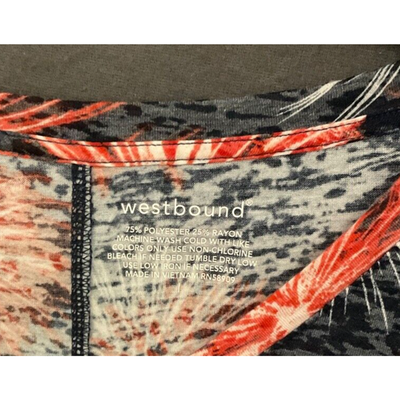 Westbound Americana Fireworks Print Top XL Polyester Rayon Casual Tee