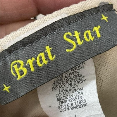 Brat Star Dress Womens Large Black Stripe Cowl Neck Bodycon Mini Stretch