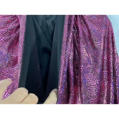 Hooded Cape Costume XL Pink Metallic Snakeskin Foil Full Length Cosplay