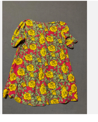 LuLaRoe Shirt Womens Small Pink Yellow Floral Tunic Short Sleeve Top Stretch