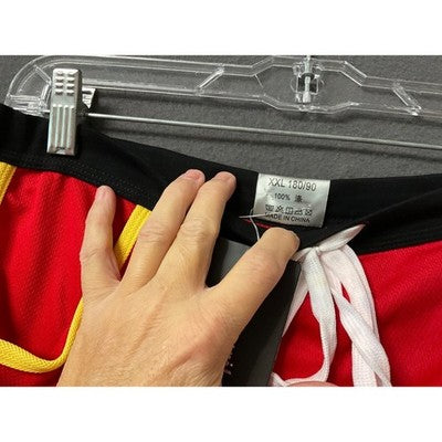 Bexxgirl Women's Red Athletic Shorts XXL Yellow Trim NWT