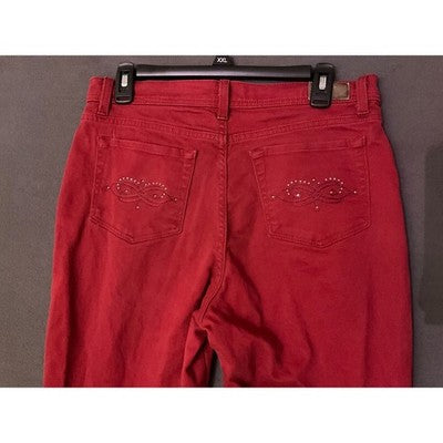 Lee Classic Fit Red Denim Pants 32x30 High Waist Cotton Blend Women’s High Waist
